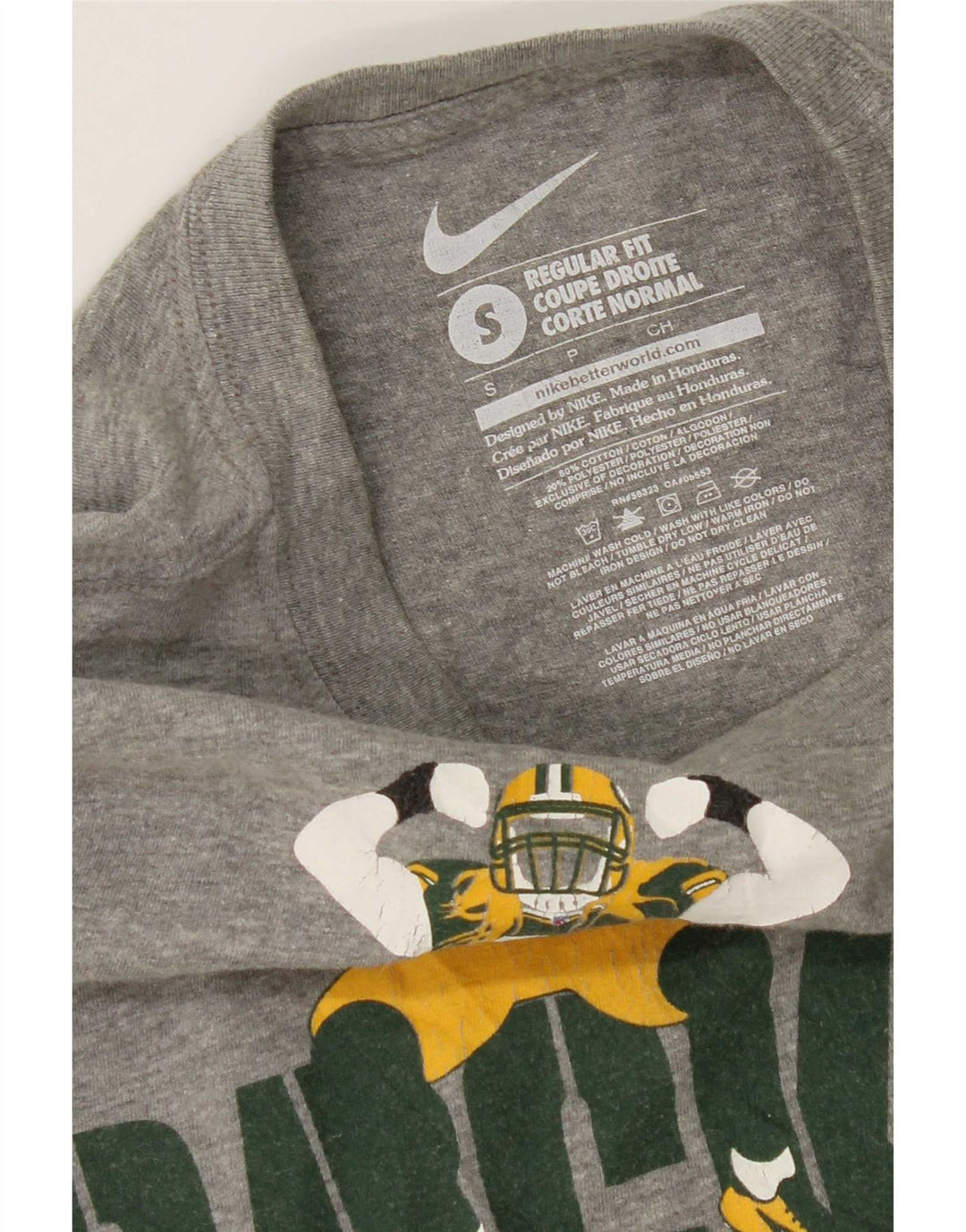 Nike Herren Packers Graphic Top Langarm Small Grau Baumwolle