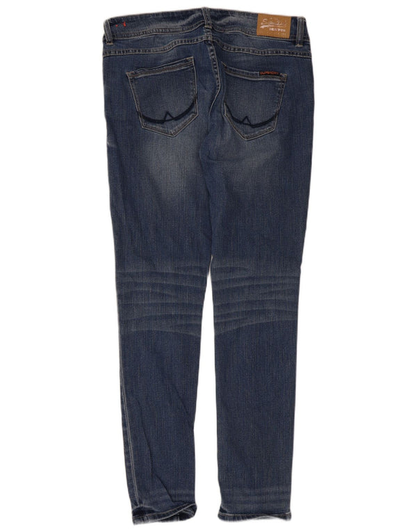 Superdry Damen Distressed Skinny Jeans W32 L30 Blaue Baumwolle