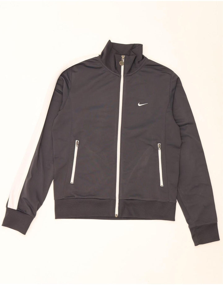 Nike Damen Crop Trainingsanzug Top Jacke UK 14/16 Large Grau Colourblock