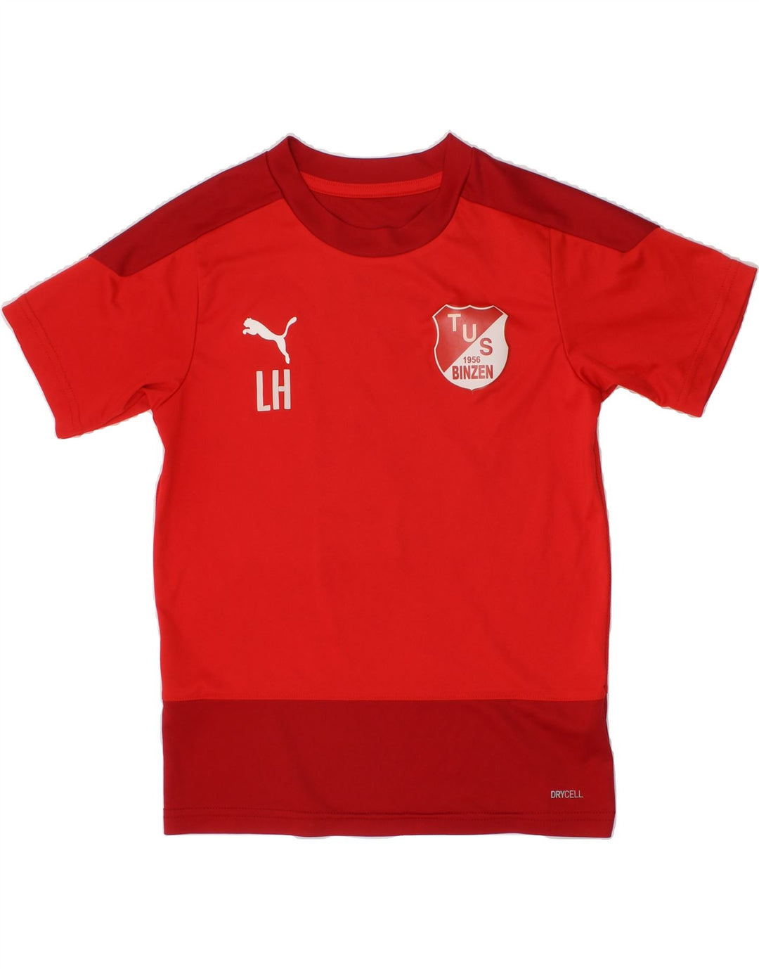 PUMA Boys Graphic T-Shirt Top 7-8 Years Red Colourblock Polyester Vintage Puma and Second-Hand Puma from Messina Hembry 