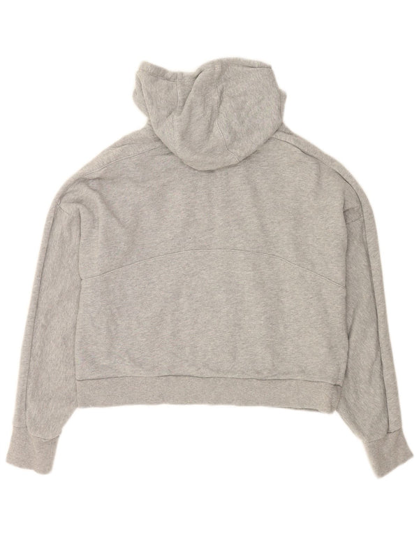 Sweaty Betty Damen Crop Zip Hoodie Pullover UK 10 Small Grau meliert