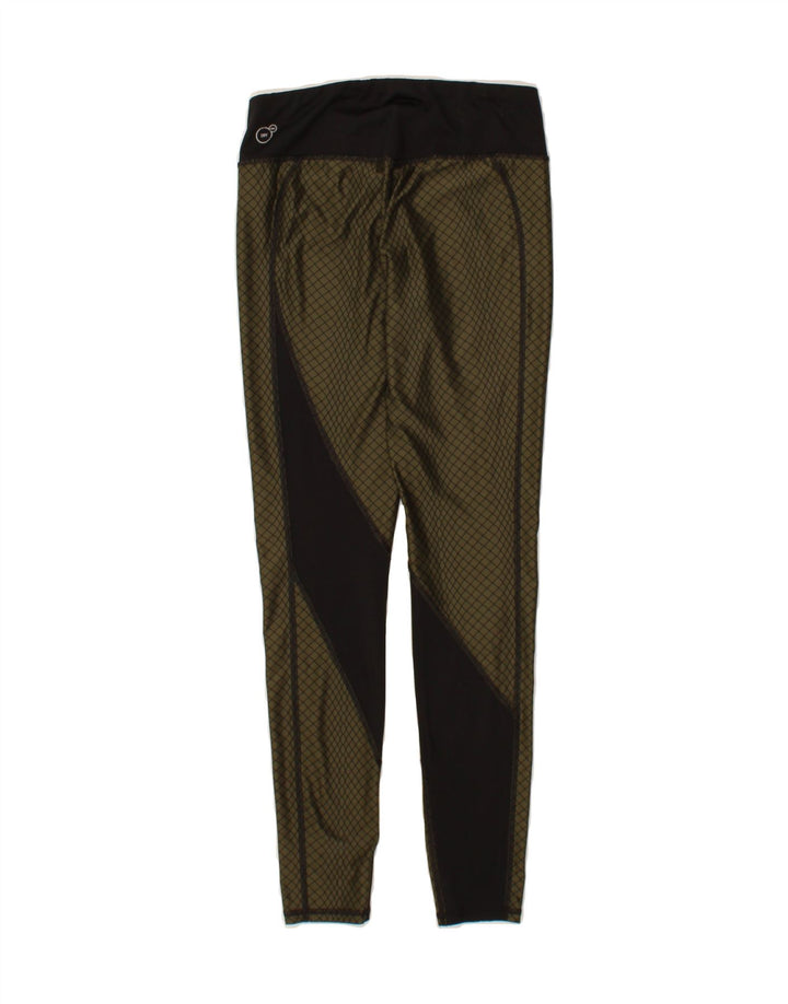 PUMA Womens Leggings UK 10 Small Khaki Colourblock Polyester Vintage Puma and Second-Hand Puma from Messina Hembry 