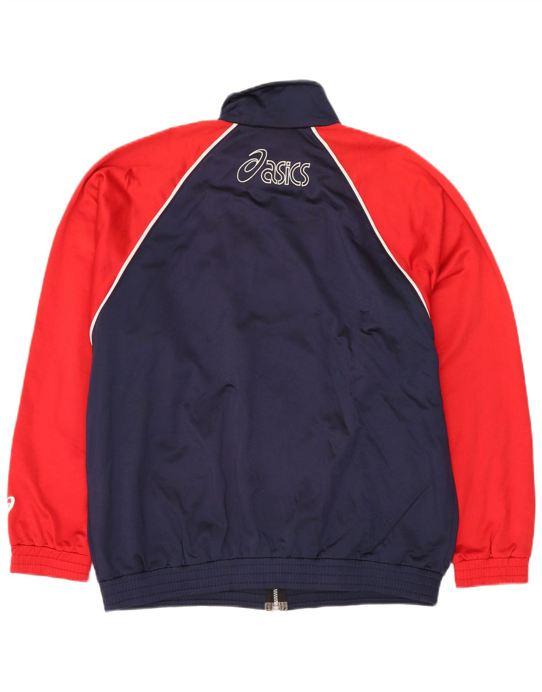 ASICS Herren-Trainingsanzug mit grafischem Oberteil, mittleres Marineblau, Farbblock