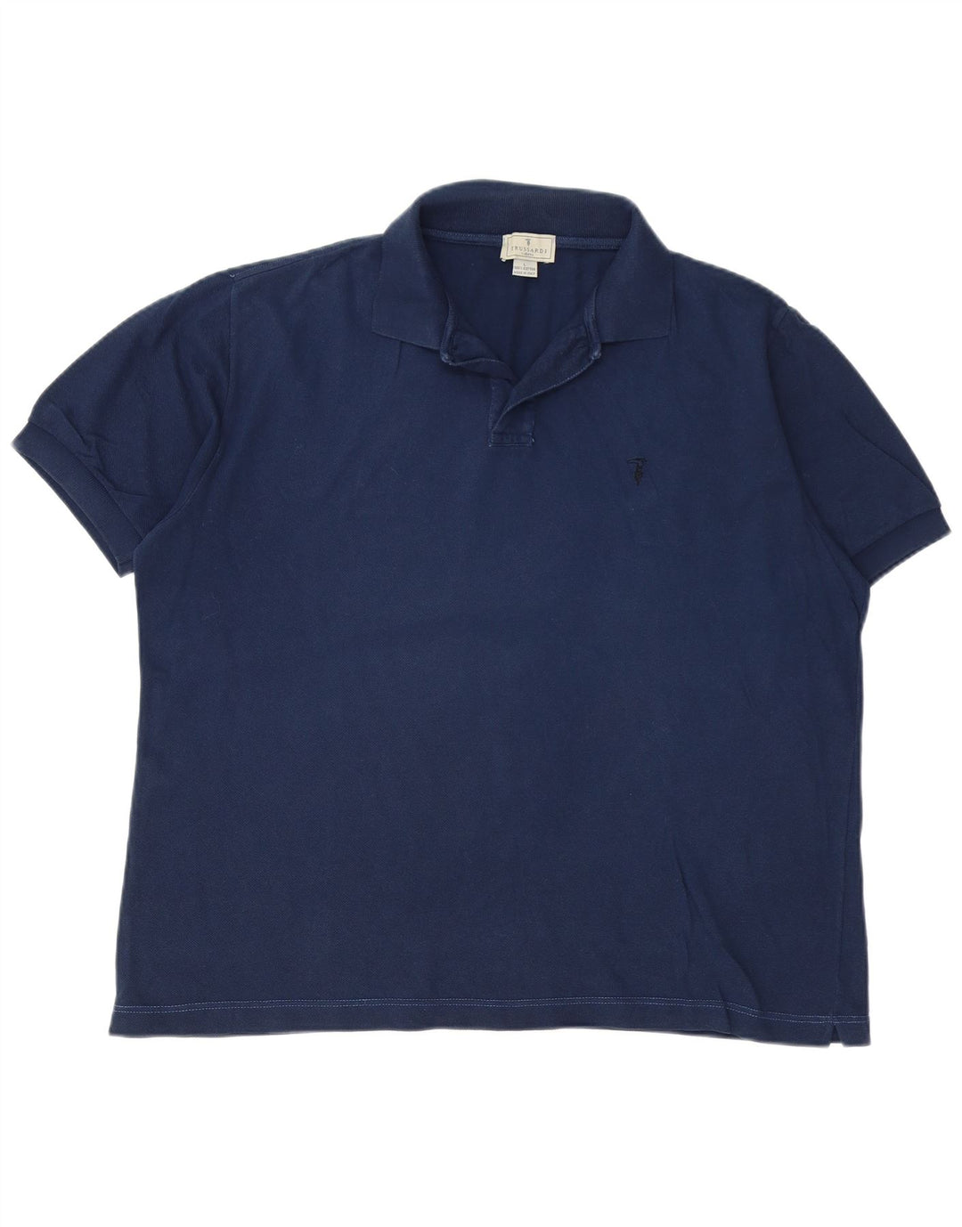 Trussardi Herren-Poloshirt, groß, marineblau, Baumwolle