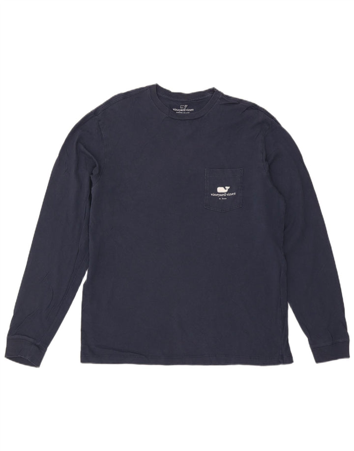 Vineyard Vines Herren-Grafikoberteil, langärmelig, klein, marineblau, Baumwolle