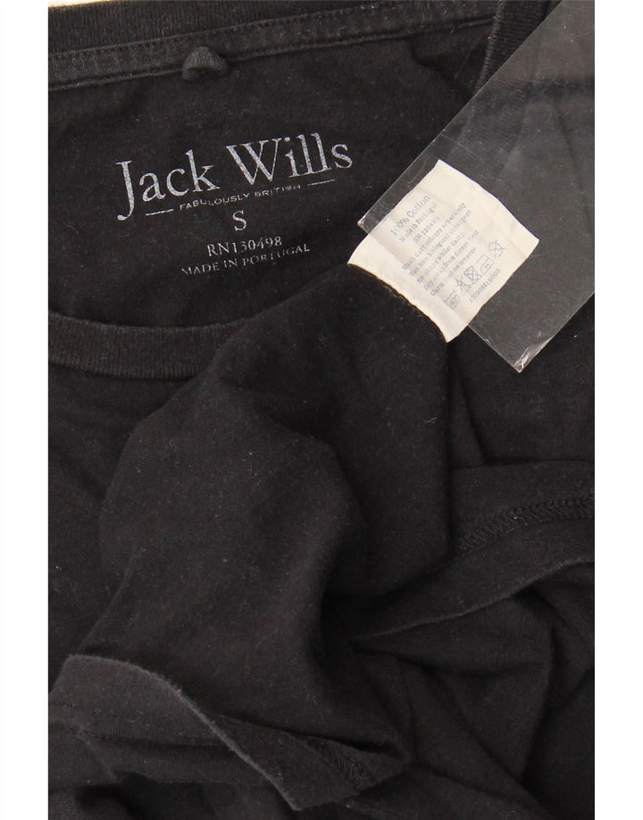JACK WILLS Herren T-Shirt Top Small Schwarz Baumwolle