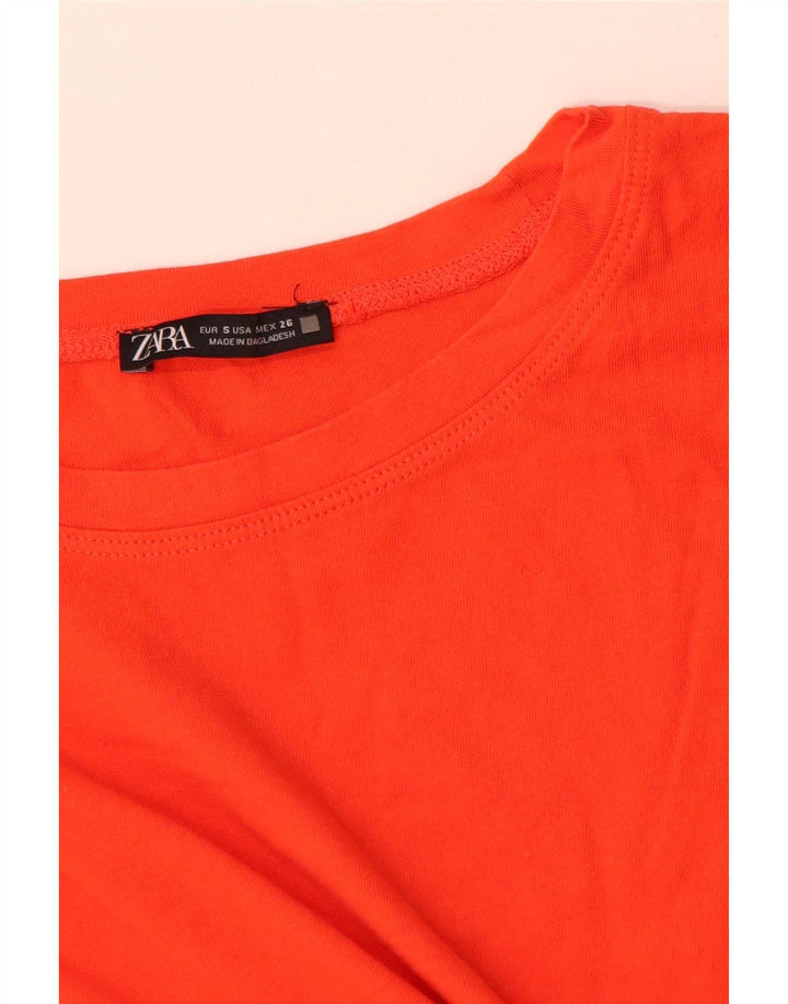 Zara Damen T-Shirt Top UK 10 Small Orange