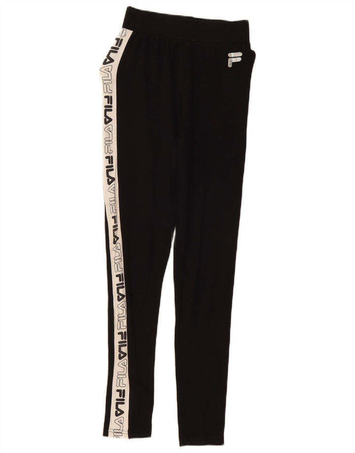 Fila Damen Grafik-Leggings UK 6 XS Schwarz