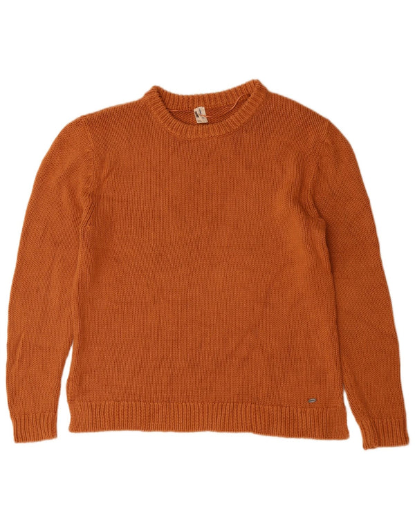 O'Neill Damen-Pullover mit Rundhalsausschnitt, UK 14, mittelorange Baumwolle