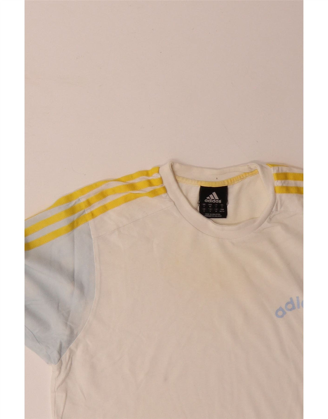 ADIDAS Herren T-Shirt Top Small Weiß Colourblock Baumwolle