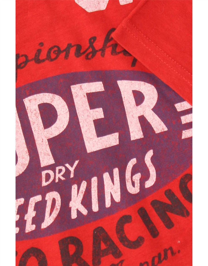 Superdry Herren Grafik-T-Shirt-Oberteil aus mittelroter Baumwolle