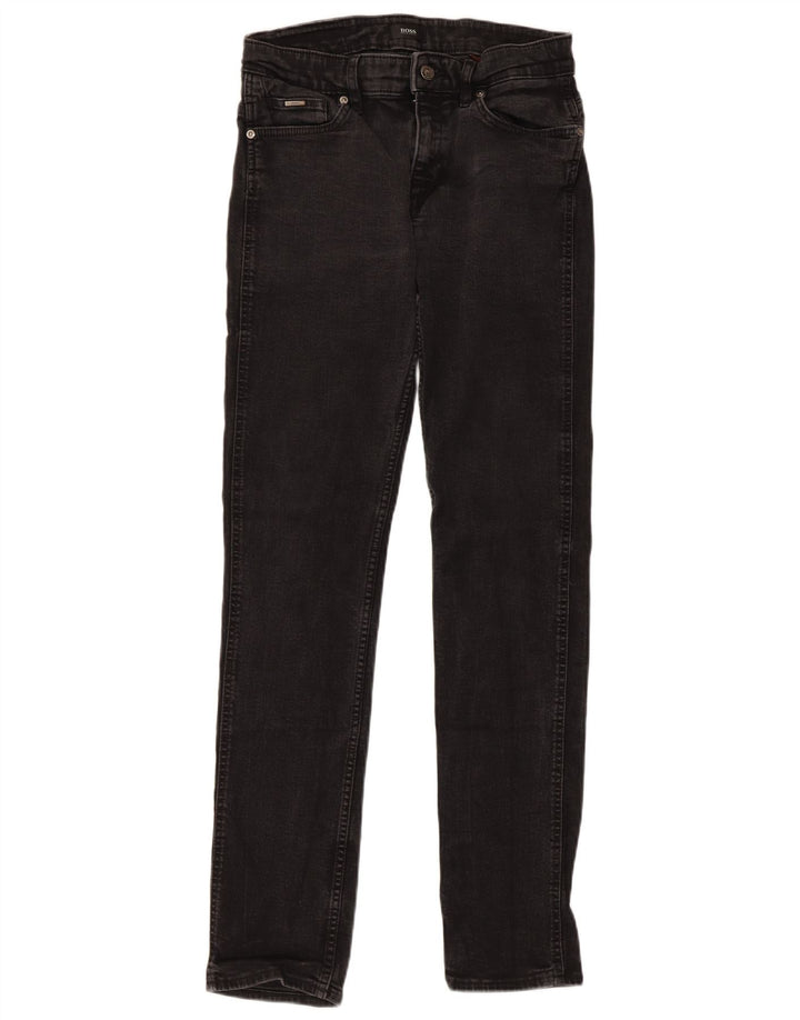 Hugo Boss Herren Slim Jeans W30 L31 Schwarze Baumwolle