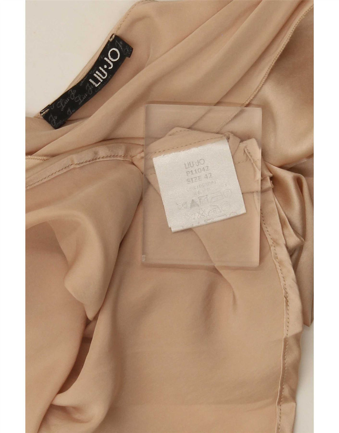 Liu Jo Damen-Blusenoberteil, IT 42, Mittelbeige, Farbblock-Seide