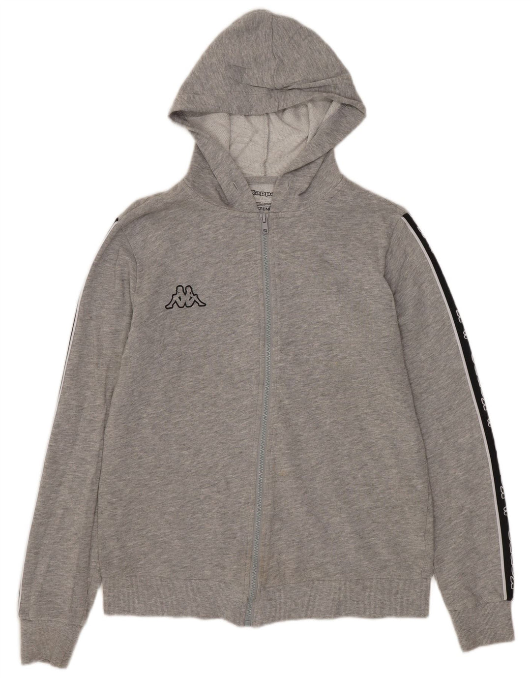 Kappa Womens Graphic Zip Hoodie Sweater UK 16 Large Grau Farbblock