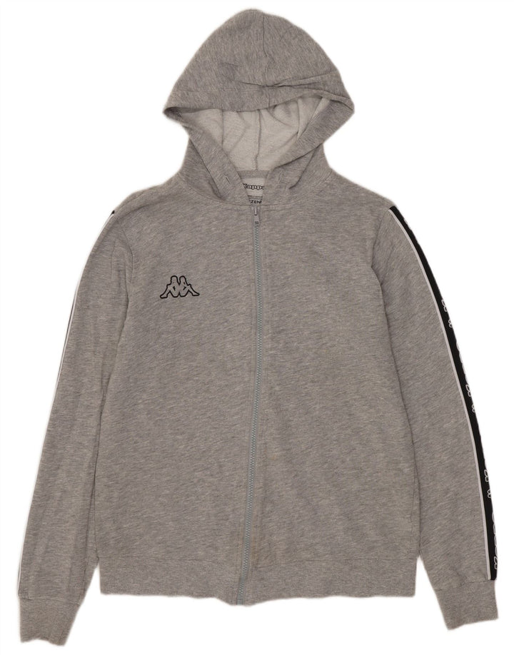 Kappa Womens Graphic Zip Hoodie Sweater UK 16 Large Grau Farbblock