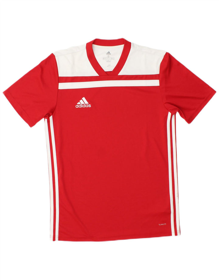 Adidas Herren Climalite T-Shirt Top Small Rot Colourblock Polyester