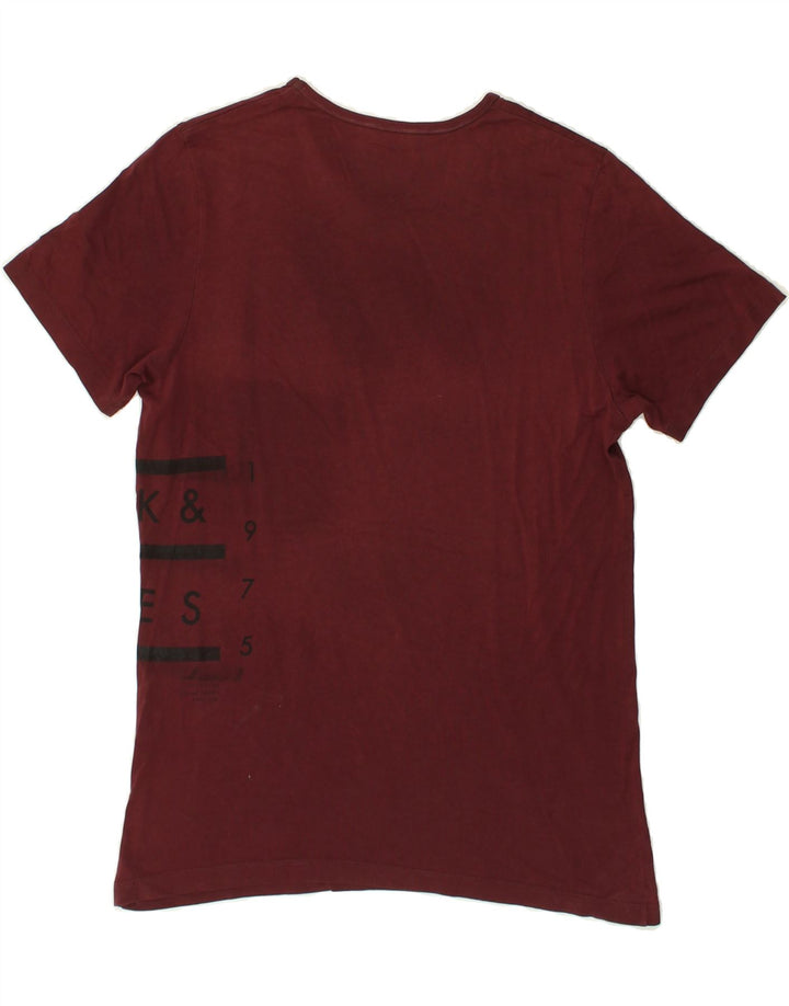 JACK & JONES Mens Graphic T-Shirt Top Medium Maroon | Vintage Jack & Jones | Thrift | Second-Hand Jack & Jones | Used Clothing | Messina Hembry 