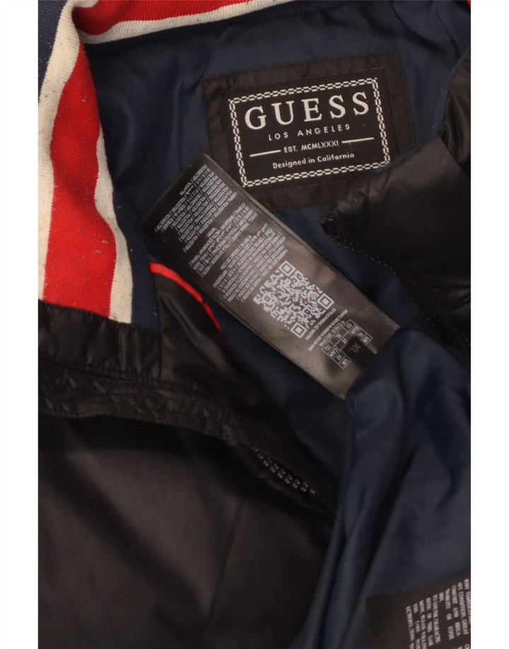 Guess Herren Wattierte Jacke UK 42 XL Schwarz Polyester