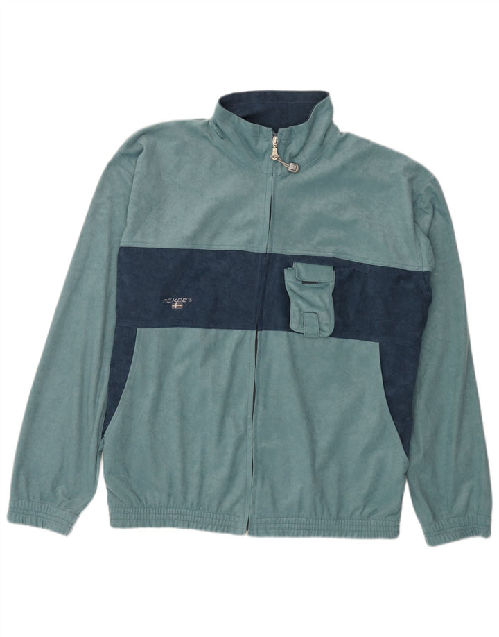Mc Kees Herren-Trainingsanzugoberteil, mittelblaues Farbblock-Polyester