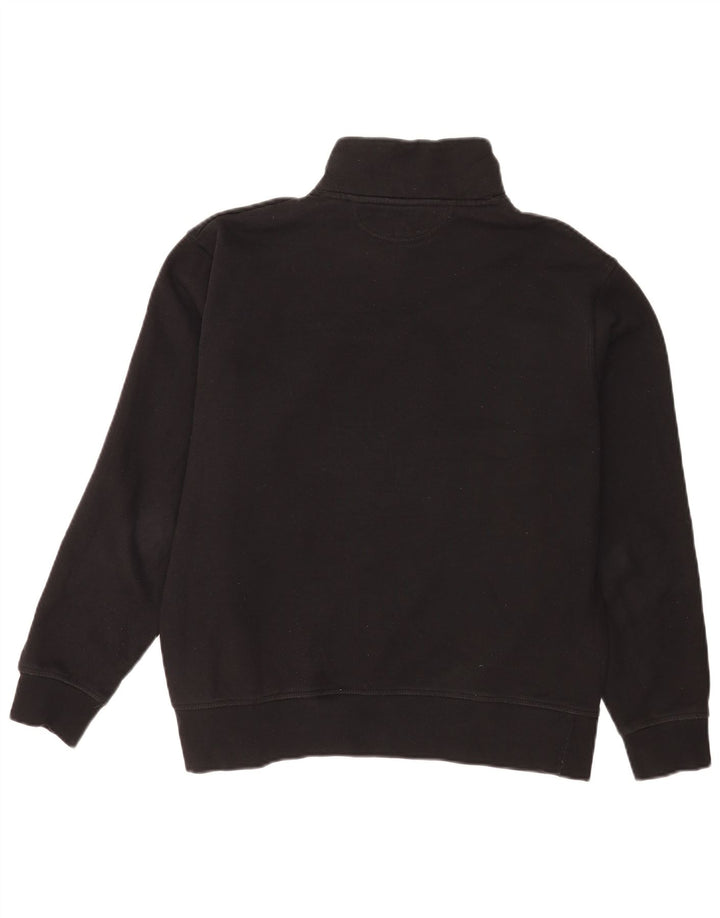 Zara Herren-Sweatshirt mit Reißverschluss am Hals, groß, aus schwarzer Baumwolle