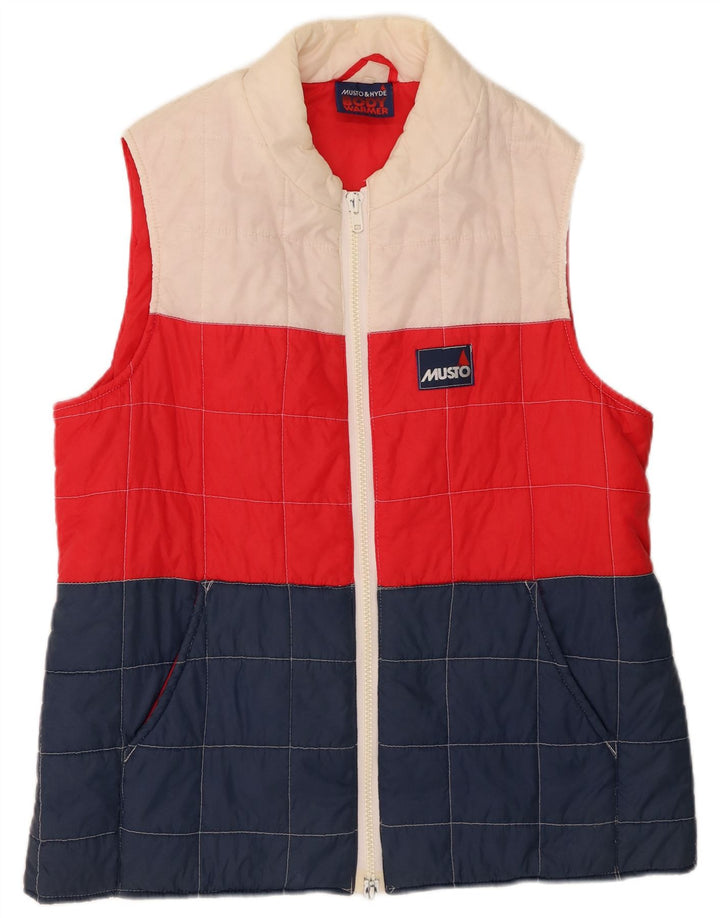 Musto Wattierte Herrenweste UK 38 Mittelmehrfarbiges Colourblock-Nylon