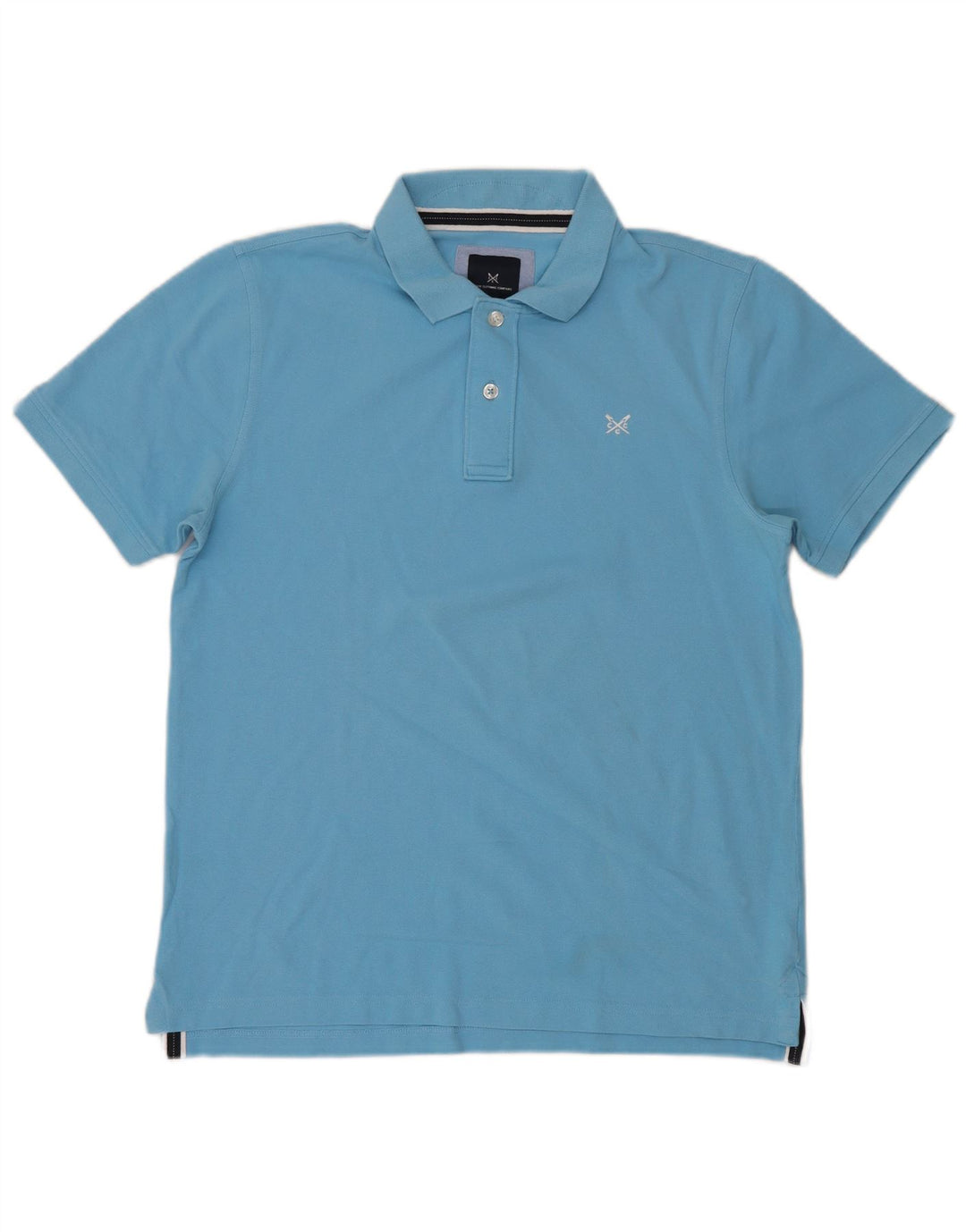 CREW CLOTHING Herren-Poloshirt, groß, blaue Baumwolle