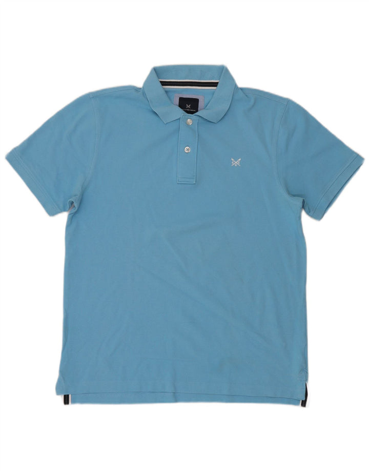 CREW CLOTHING Herren-Poloshirt, groß, blaue Baumwolle