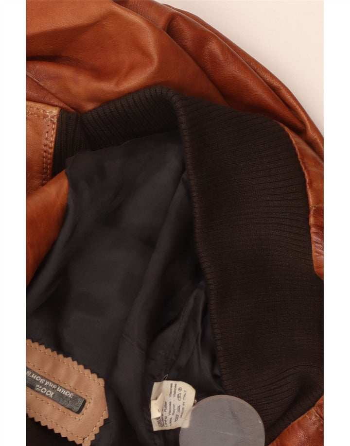 Vintage Herren Lederjacke UK 38 Mittelbraune Viskose
