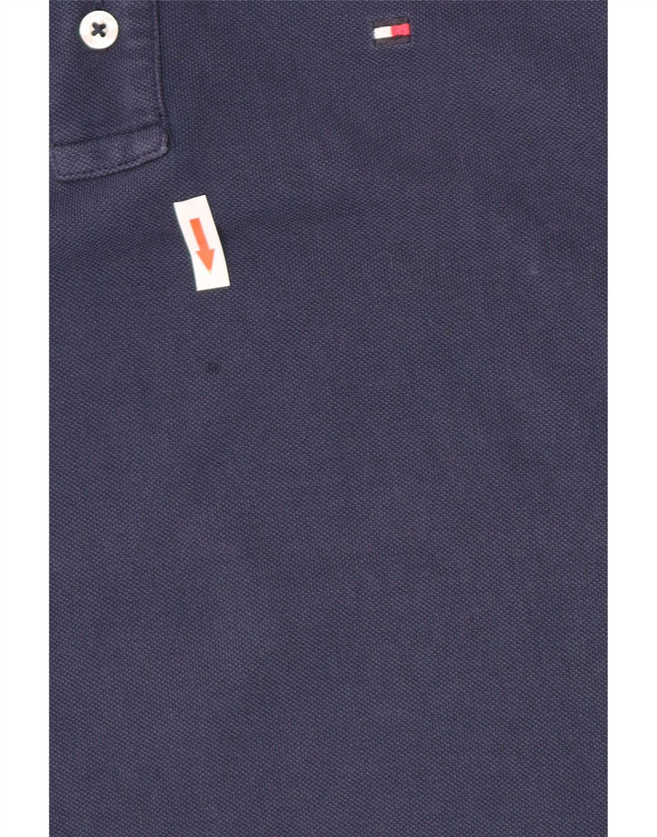 Tommy Hilfiger Herren-Golf-Poloshirt, mittelmarineblaue Baumwolle