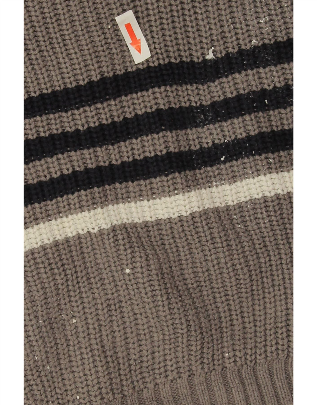 Zara Herren-Pullover mit Rundhalsausschnitt, groß, grau gestreift
