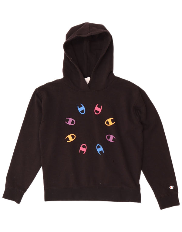 Champion Mädchen-Kapuzenpullover mit Grafik, 13–14 Jahre, XL, Schwarz, Sport