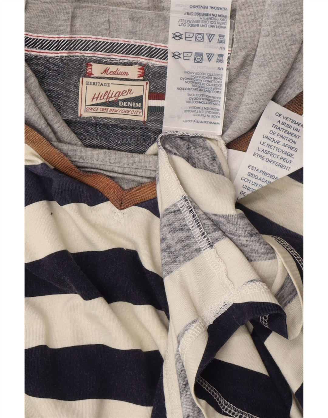 Tommy Hilfiger Herren-Oberteil, langärmelig, mittelgroß, mehrfarbig, gestreift, nautisch