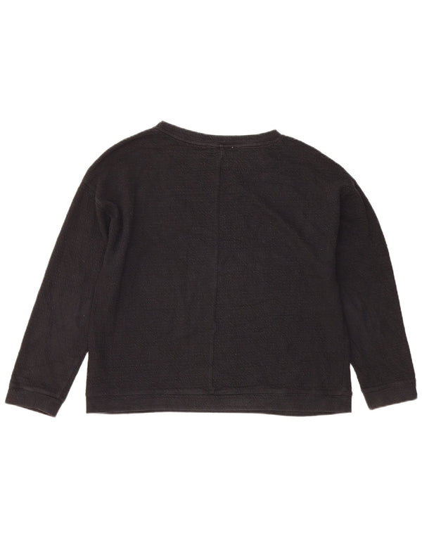 Zara Damen-Sweatshirt-Pullover UK 14 Mittelmarineblaue Baumwolle