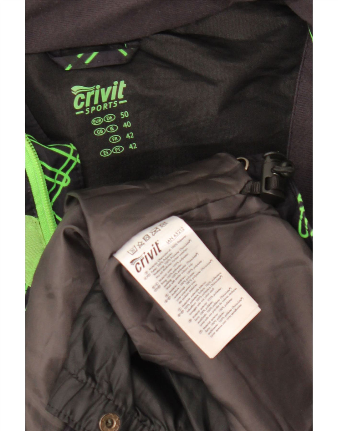 CRIVIT Herren-Windbreaker-Jacke, UK 40, groß, marineblau, geometrisch, Polyester