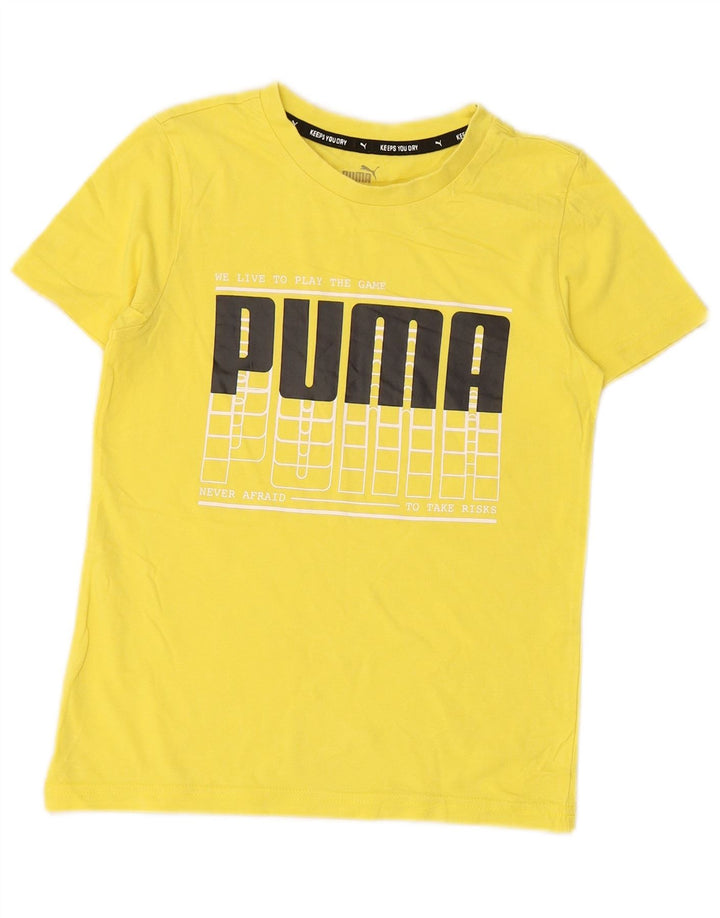 PUMA Jungen Graphic T-Shirt Top 9-10 Jahre Gelb