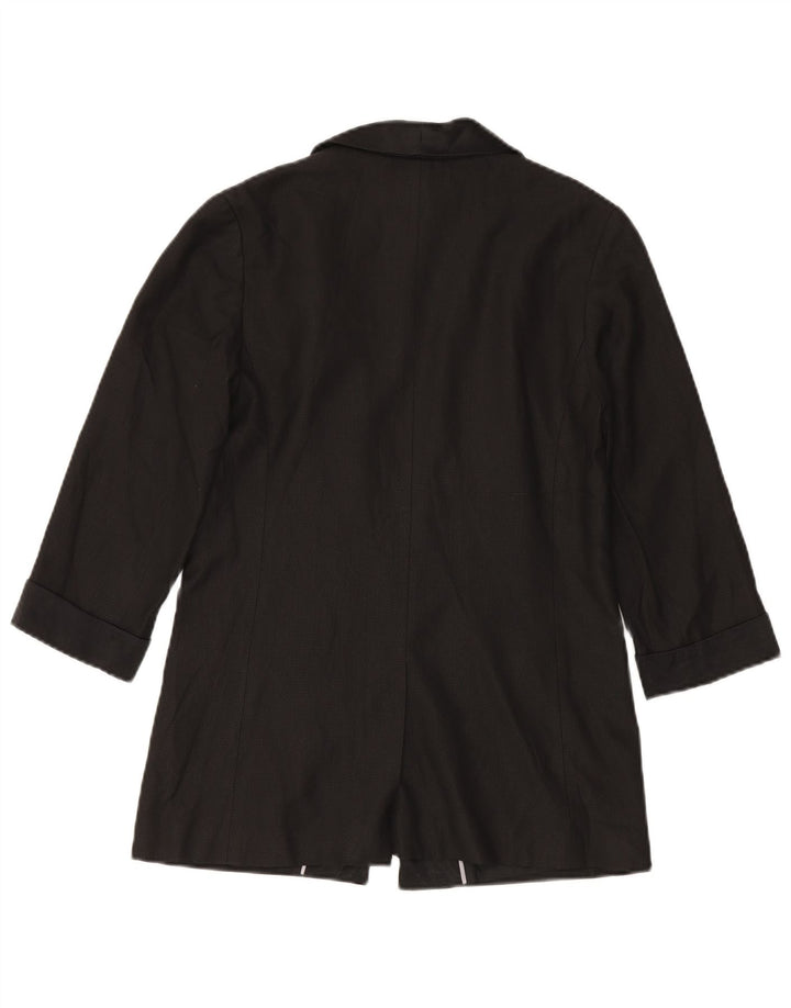 Oasis Damen-Blazerjacke mit 3/4-Ärmeln, Gr. 10, Größe S, Schwarz, Viskose