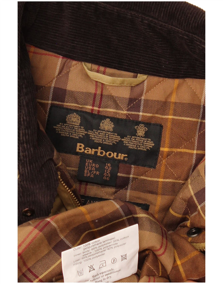 BARBOUR Damenmantel UK 16 Large Khaki Baumwolle
