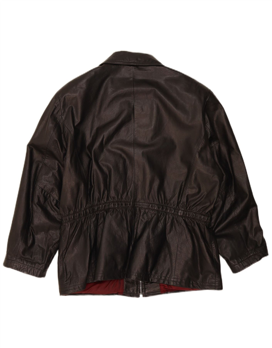 Übergroße Damen-Lederjacke von Yorn, EU 40, mittelschwarzes Leder