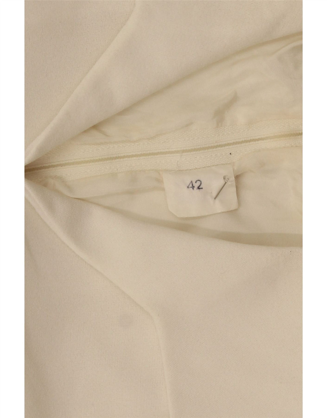 Vintage Damen A-Linie Kleid IT 42 Mittelweißes Blumenmuster aus Polyester