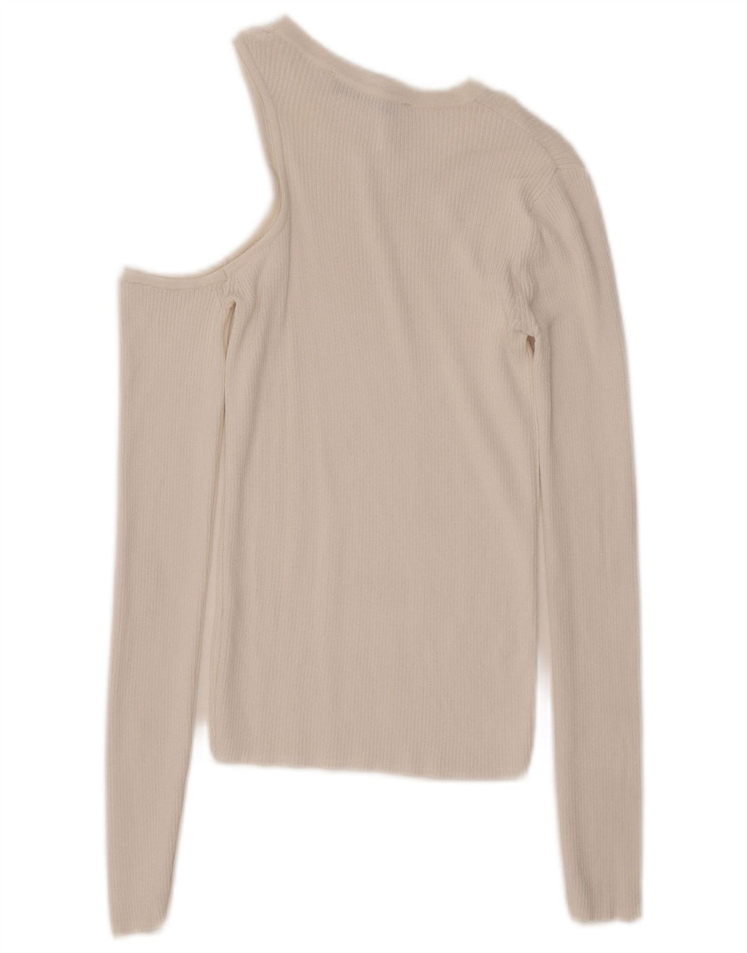Zara Damen Langarm-One-Shoulder-Oberteil UK 8 Small Weiß