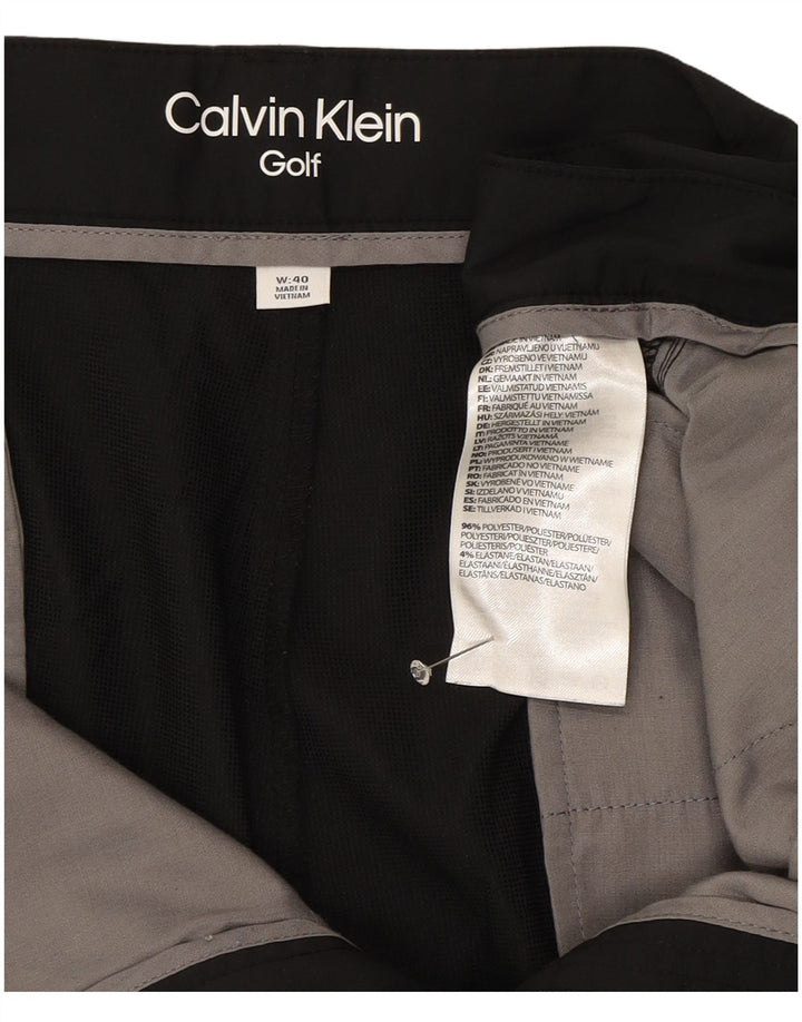 Calvin Klein Herren Chino Shorts W40 XL Schwarz Polyester