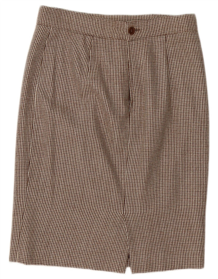 Genny Damen 2-teiliges Rock-Set mit 2 Knöpfen, UK 14, M, W32, brauner Hahnentrittmuster