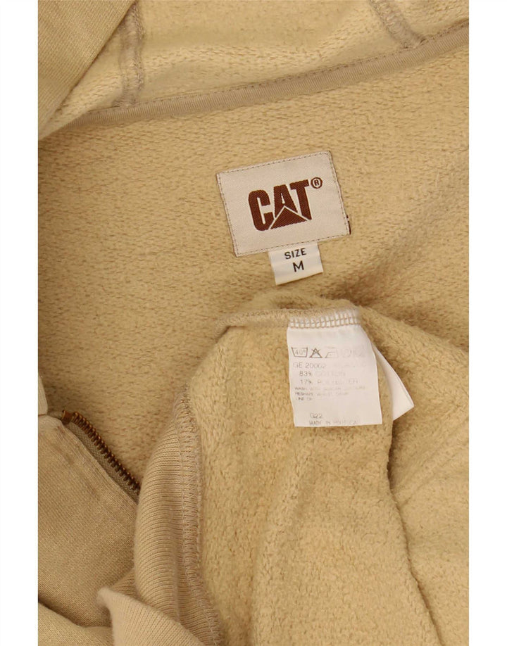 CAT Herren-Kapuzenpullover mit Reißverschluss, mittelbeige Baumwolle