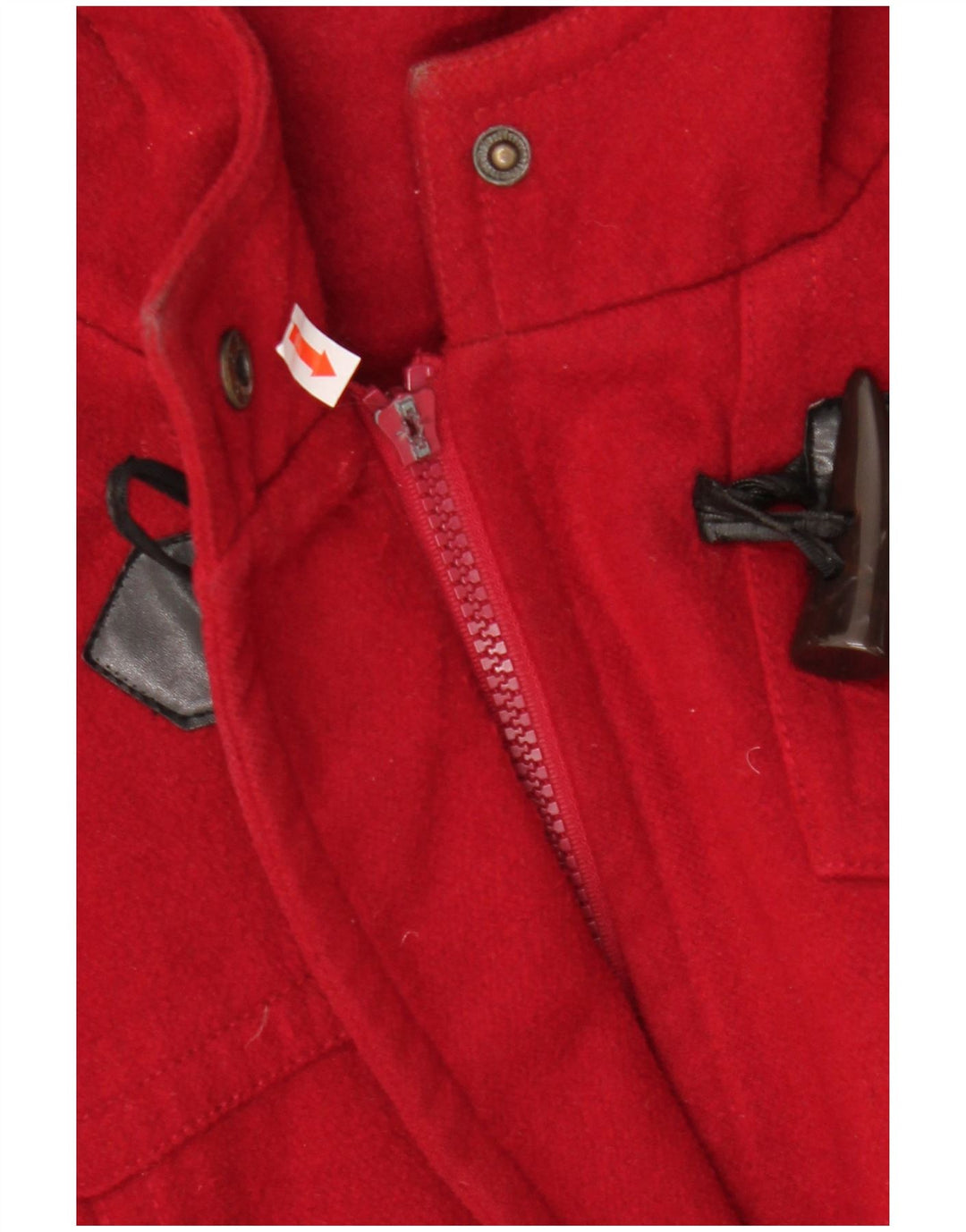 Vintage Damen Dufflecoat mit Kapuze IT 54/56 3XL Rot Polyester