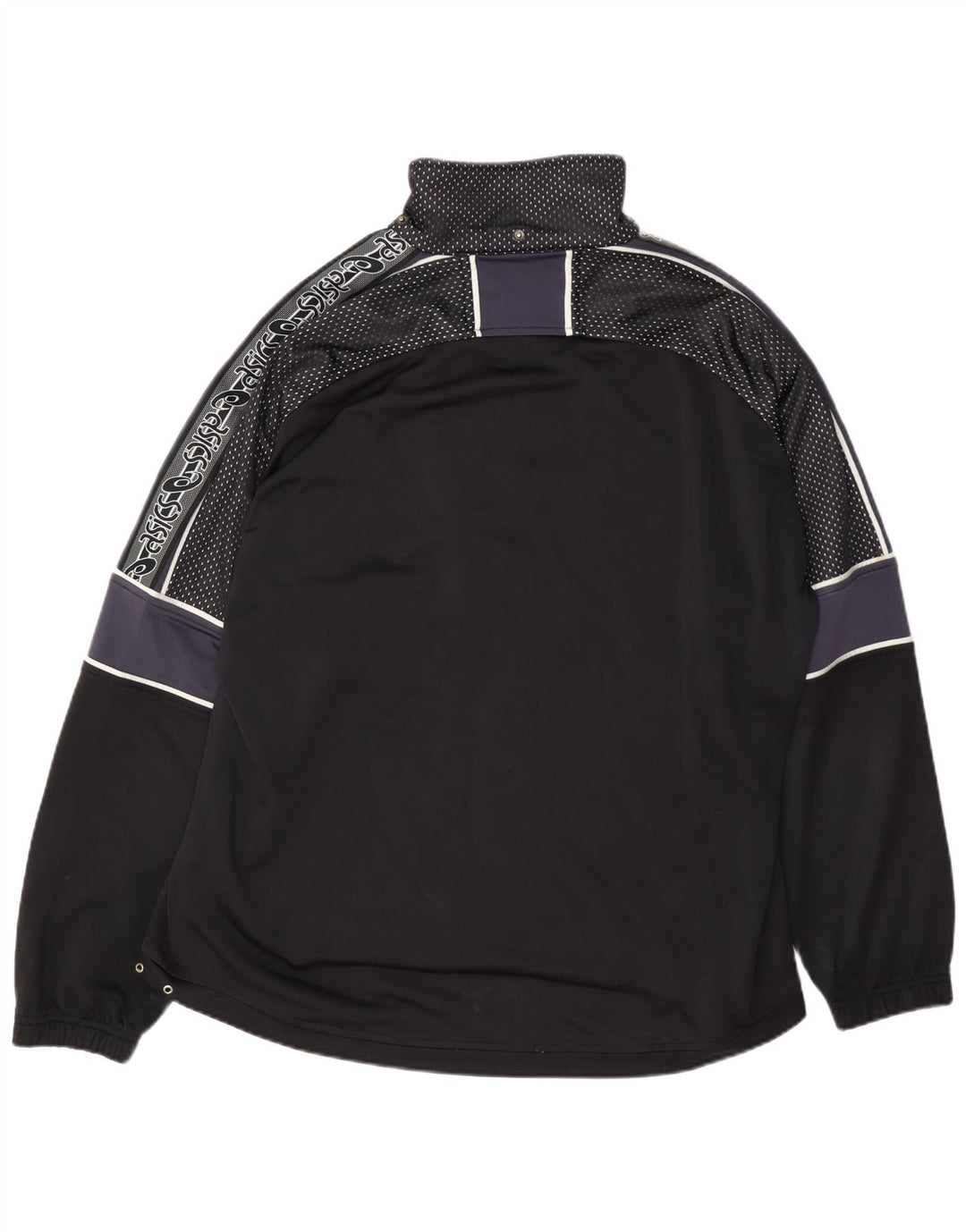Asics Herren-Trainingsanzug mit normaler Passform, Oberteil, Jacke, XL, Schwarz, Farbblock