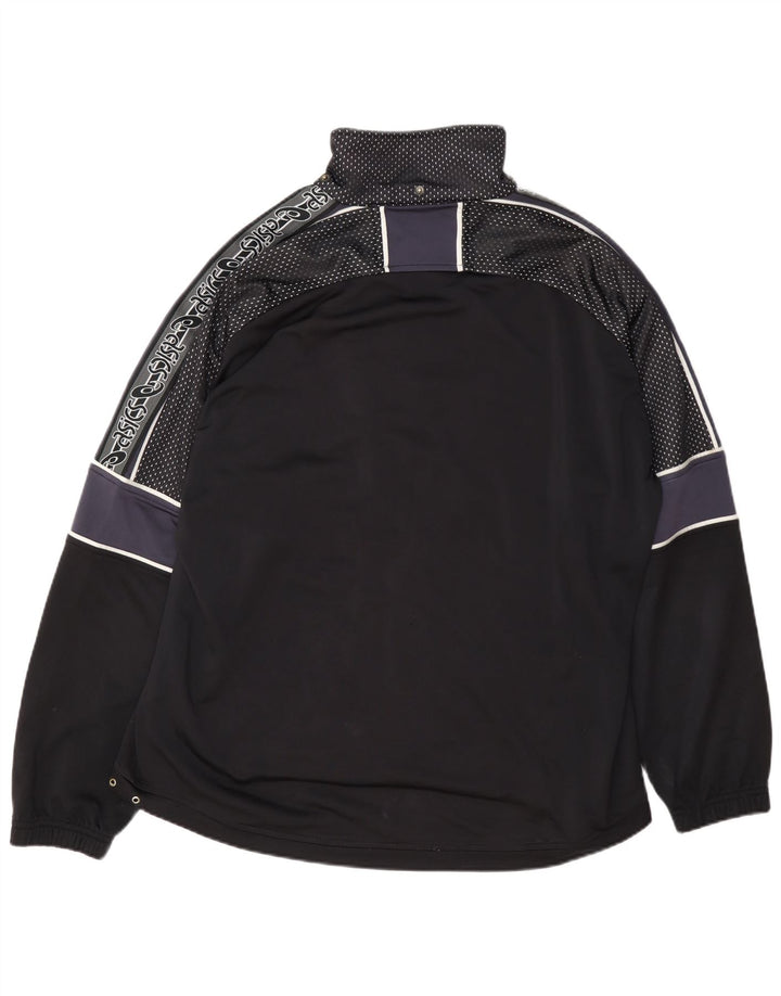 Asics Herren-Trainingsanzug mit normaler Passform, Oberteil, Jacke, XL, Schwarz, Farbblock