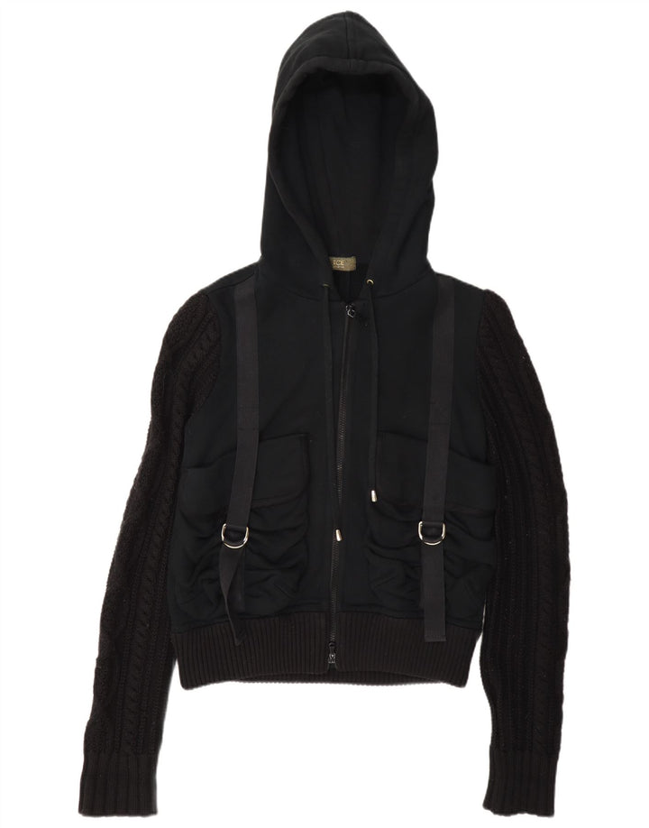 Iceberg Damen-Kapuzenpullover mit Reißverschluss, IT 44, mittelmarineblaue Baumwolle