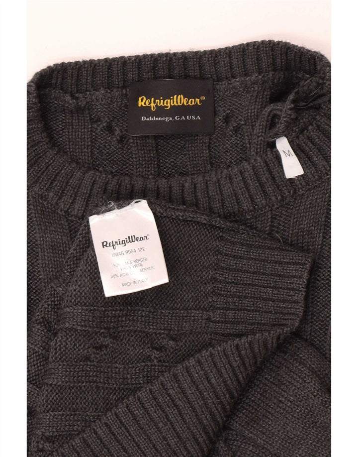 Refrigiwear Damen-Pullover mit Rundhalsausschnitt, mittelgraue Schurwolle