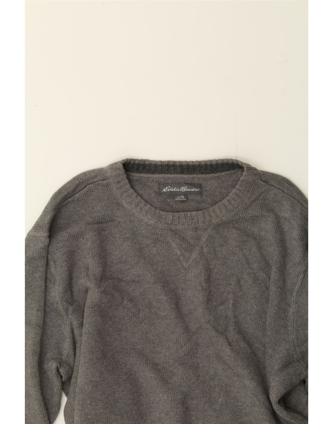EDDIE BAUER Mens Crew Neck Jumper Sweater XL Grey Cotton Vintage Eddie Bauer and Second-Hand Eddie Bauer from Messina Hembry 