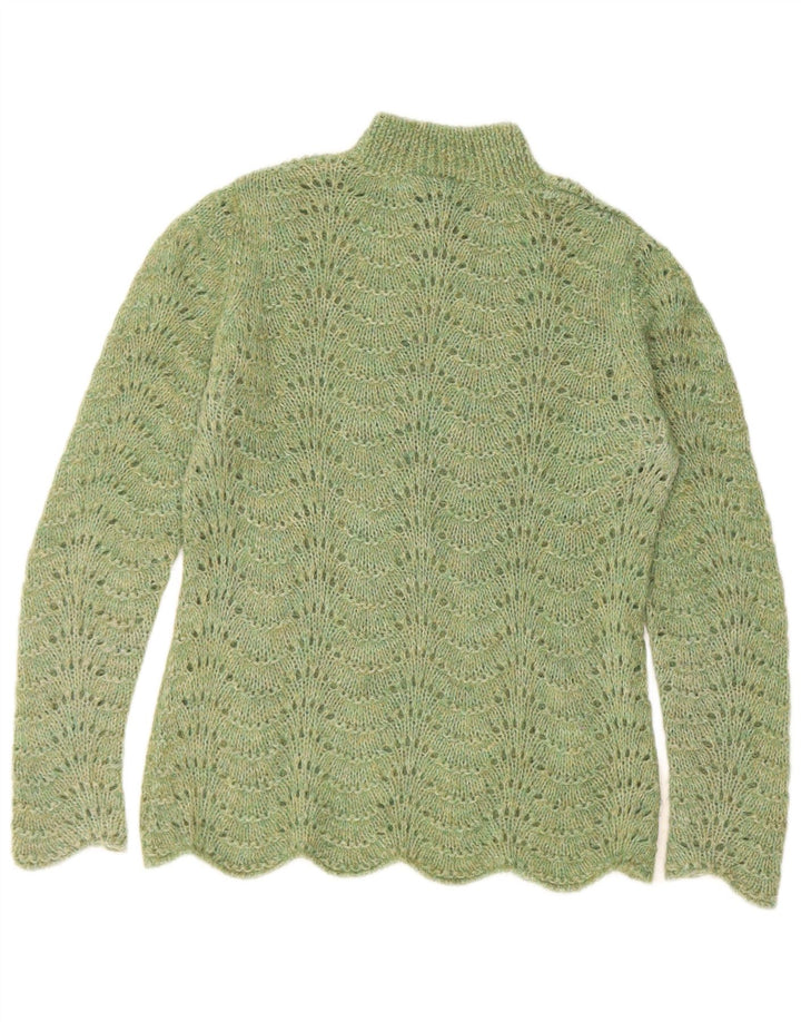 Vintage Damen Rollkragenpullover Pullover UK 12 Mittelgrün